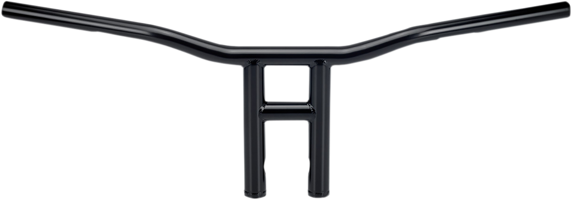 Black BILTWELL Tyson XL 10-inch handlebar for motorcycles, featuring a sleek, curved design and sturdy construction.