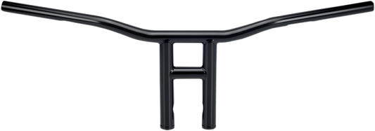 Black BILTWELL Tyson XL 10-inch handlebar for motorcycles, featuring a sleek, curved design and sturdy construction.