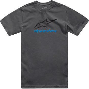 Alpinestars Always 2.0 CSF T-Shirt in charcoal, black, and blue, 2XL size, featuring bold graphic design and casual fit.