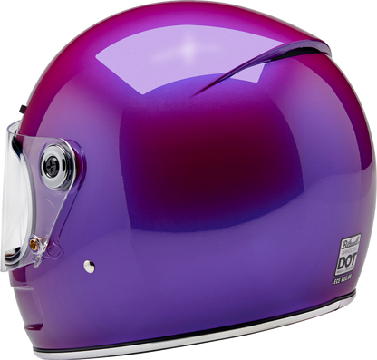 BILTWELL Gringo SV helmet in metallic grape color, XS size, with a glossy finish and aerodynamic design, shown from the side.
