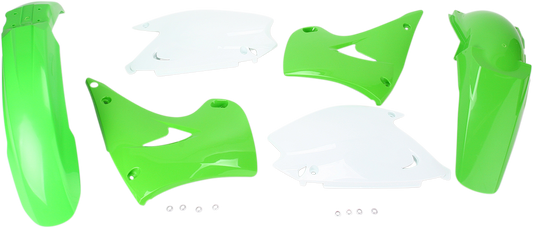 A replacement body kit for KTM KX125/250 dirt bikes, OEM quality, in matching color and design, compatible with 2003-2008 models.