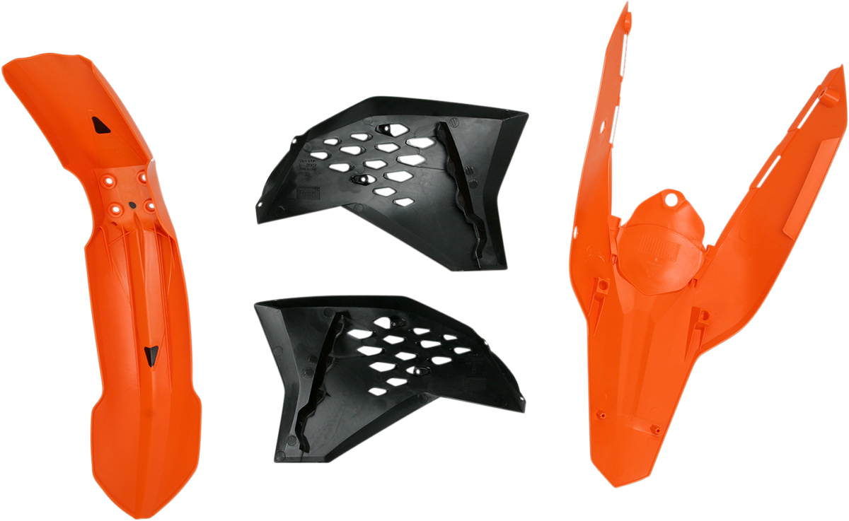 A close-up of the ACERBIS OEM standard replacement body kit for bikes, showing the body panels with the Bill's Exhausts branding.