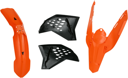 A close-up of the ACERBIS OEM standard replacement body kit for bikes, showing the body panels with the Bill's Exhausts branding.
