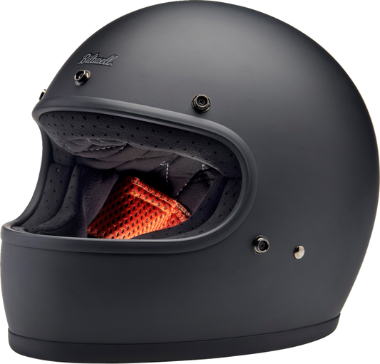 BILTWELL Gringo S motorcycle helmet in flat black, 2XL size, with a sleek, aerodynamic design and matte finish.