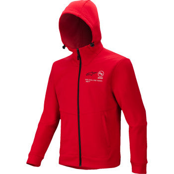 Bright red Alpinestars Racer MX fleece hoodie in XL, featuring a comfortable fit and sporty design.
