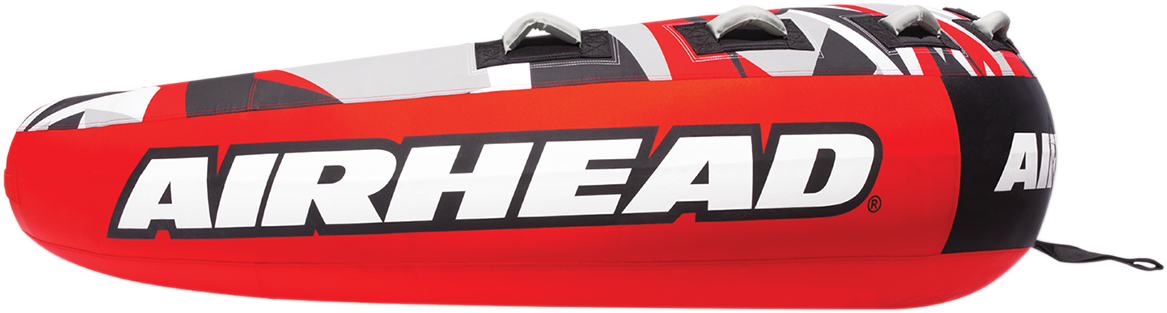 Airhead Mega Slice towable water tube by Bill's Exhausts, featuring bright colors and multiple handles for fun on the water.