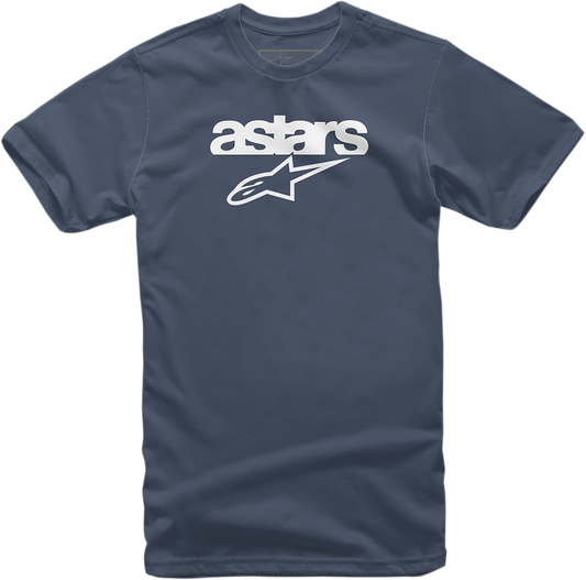 Navy ALPINESTARS Heritage Blaze T-Shirt in large size, featuring bold graphic design, casual fit, and soft fabric.
