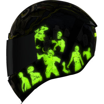 Black ICON Airform™ Dead Serious helmet in medium size with sleek design, featuring smooth contours and matte finish.