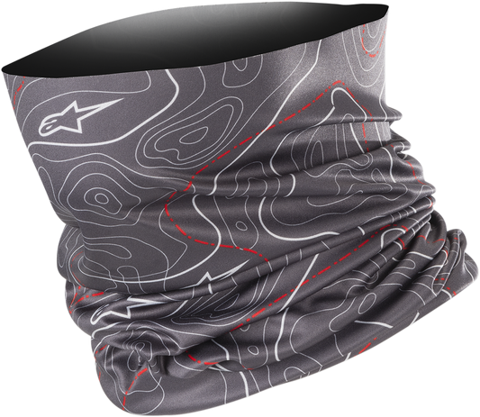 Bill's Exhausts Alpinstars neck tube in charcoal, featuring a snug, contoured design for comfortable wear and neck protection.