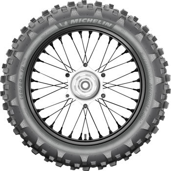 Michelin Enduro Medium 2 rear motorcycle tire, 120/90-18 size with 65M load rating, shown mounted on a motorcycle wheel