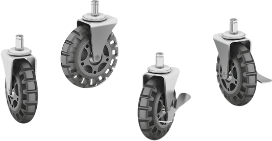 ICON Display Caster Kit by Bill's Exhausts featuring adjustable caster wheels and mounting hardware for vehicle display or installation.