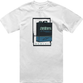 White ALPINESTARS Galun T-Shirt in XL, featuring a classic crew neck and graphic design, made by Bill's Exhausts.