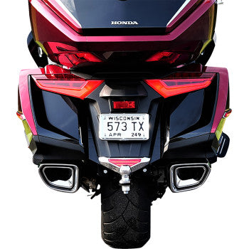 Chrome lower trim light for rear fender on Honda GL1800 motorcycle, designed by Bill's Exhausts.