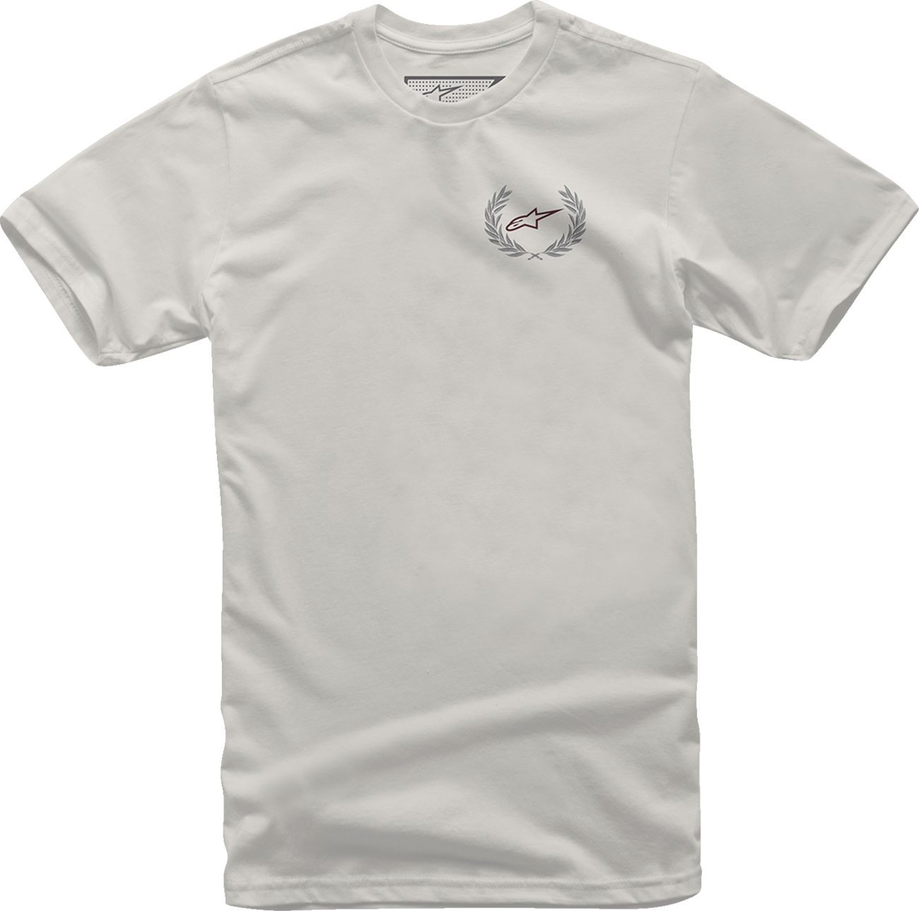 Alpinestars wreath design T-shirt in natural color, medium size, featuring a graphic print on the front.