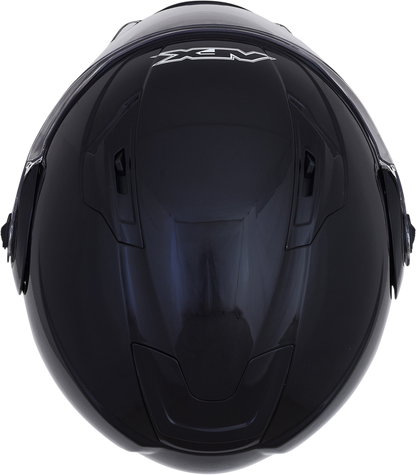 Gloss black AFX FX-111 helmet in XL size, featuring a sleek aerodynamic design and clear visor, by Bill's Exhausts.