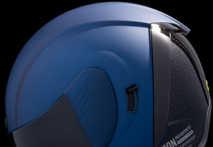 Bill's Exhausts ICON Airform MIPS Counterstrike helmet in blue, 3XL size, with aerodynamic design and adjustable straps.