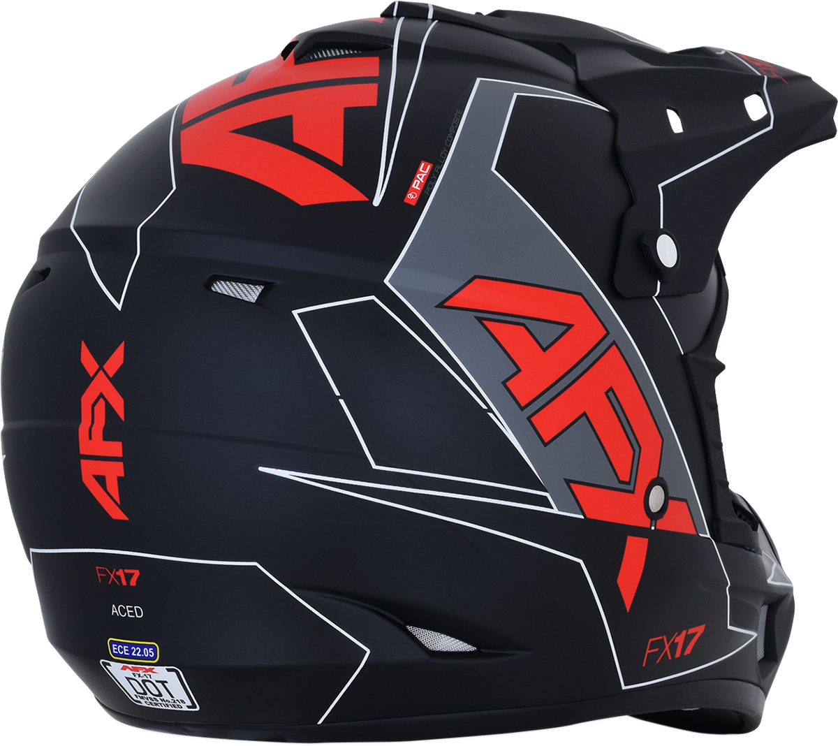 Bill's Exhausts AFX FX-17 motorcycle helmet in matte black and red, size 2XL, featuring sleek design and aerodynamic shape
