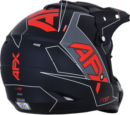 Bill's Exhausts AFX FX-17 motorcycle helmet in matte black and red, size 2XL, featuring sleek design and aerodynamic shape