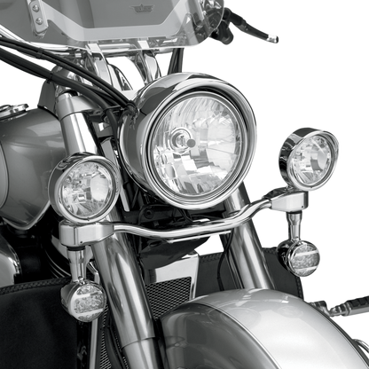 Bill's Exhausts Show Chrome Driving Light Kit for XVS1300 motorcycle engine, featuring chrome finish and mounting hardware.