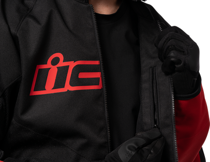 Bill's Exhausts ICON Hooligan CE Jacket Slayer XL, black motorcycle jacket with logo and protective features displayed.