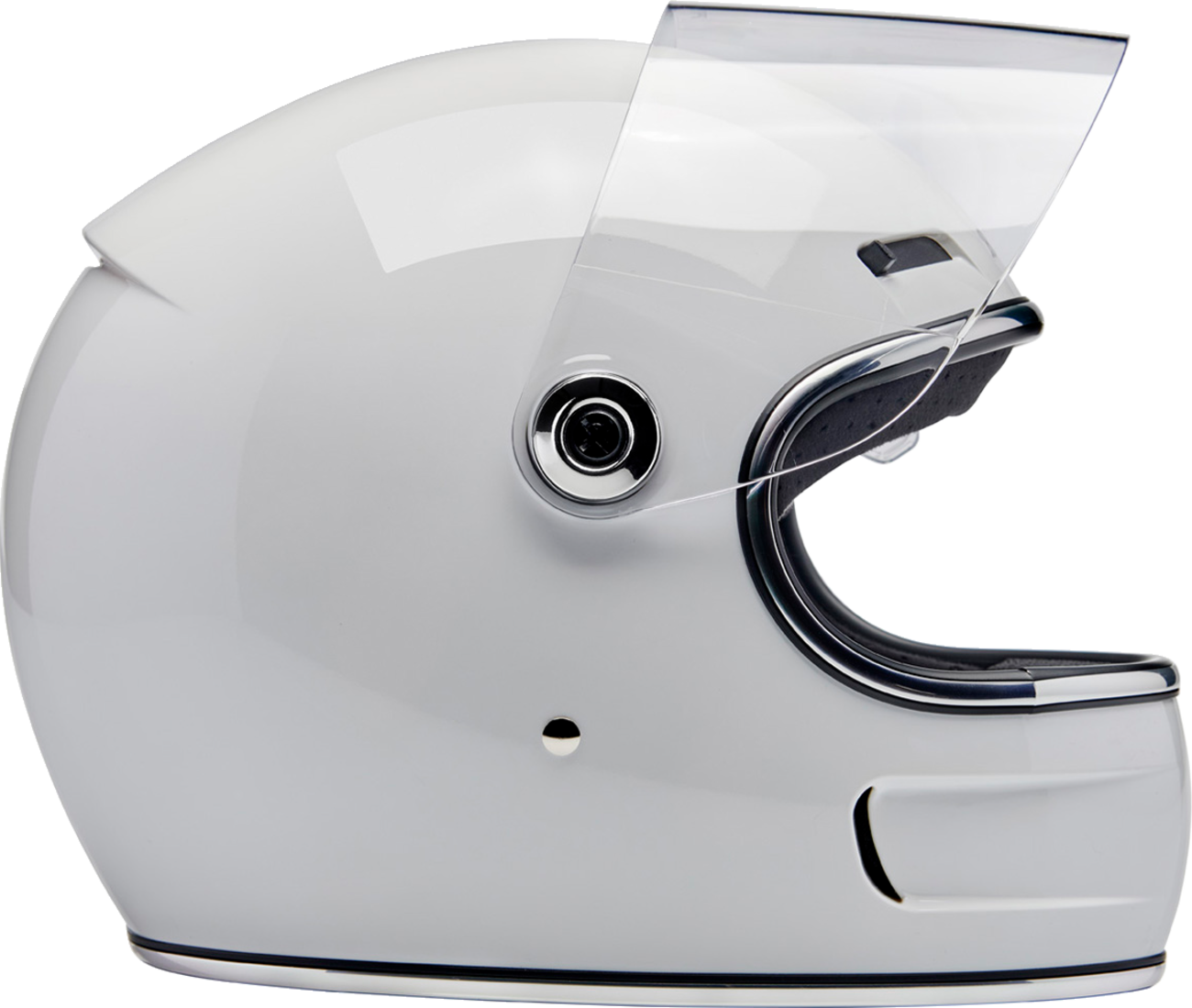 Gloss white BILTWELL Gringo SV motorcycle helmet in large size, featuring a sleek, aerodynamic design and sturdy construction.