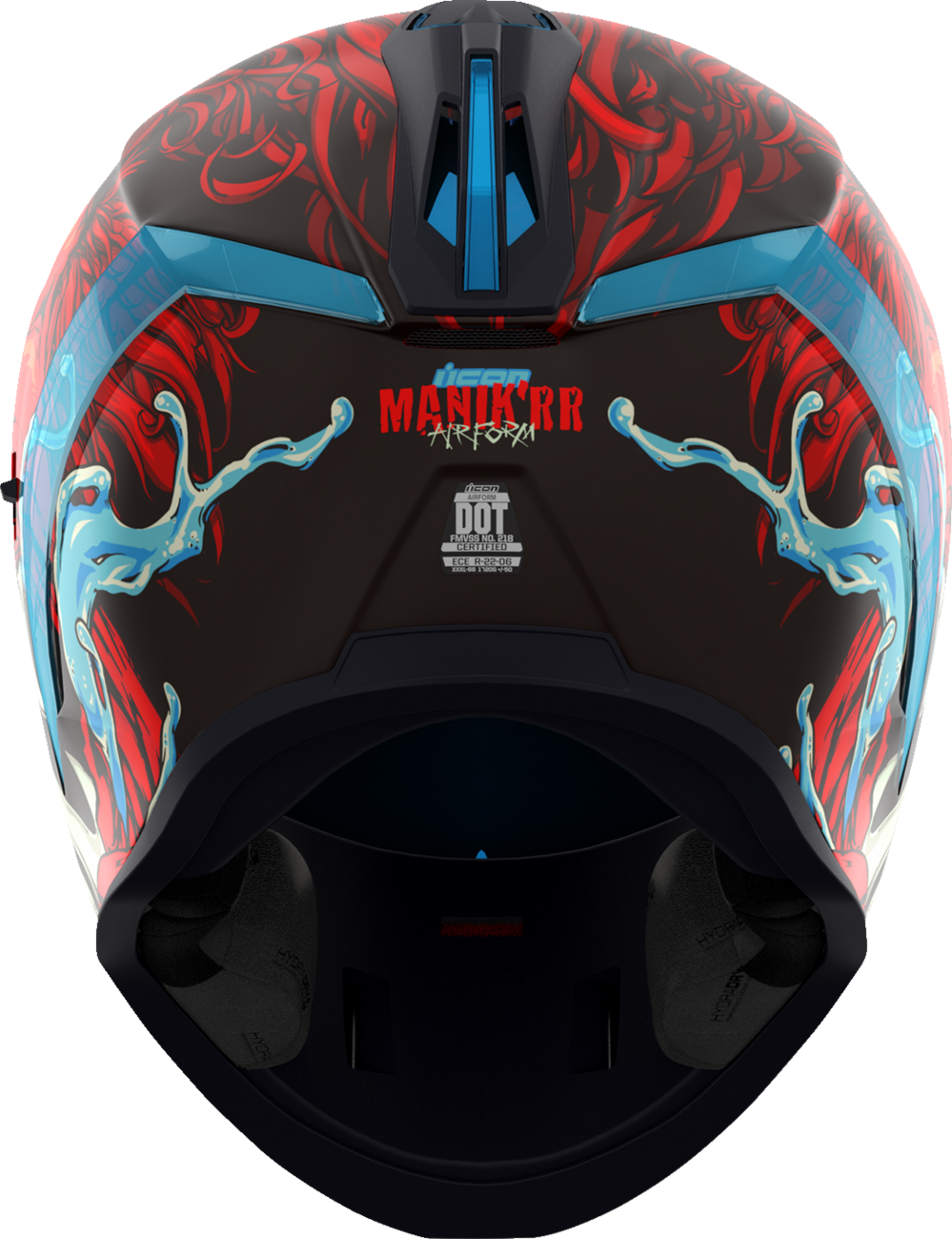 Red ICON Airform™ helmet by Bill's Exhausts, MIPS® safety helmet for men in medium size, shown from a side angle.