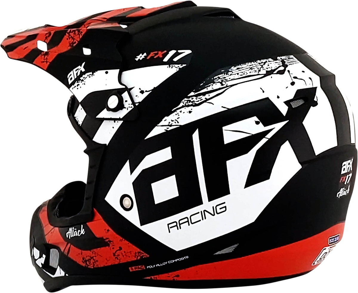 Bill's Exhausts AFX FX-17Y Attack helmet in matte black and red, small size, featuring aerodynamic design and ventilation vents.