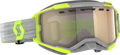 Scott Fury Snow Goggles with light-sensitive lenses in gray/yellow and bronze chrome, designed for winter sports.