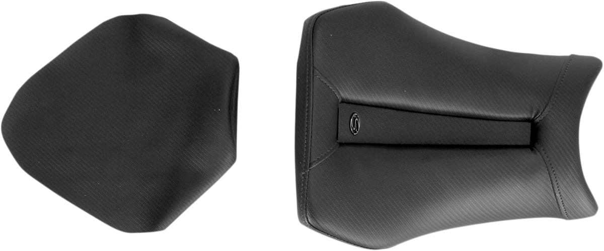 Black SADDLEMEN Gel Channel Track Carbon Fiber Sport Seat for BMW S1000RR, featuring sleek design and lightweight carbon fiber material.