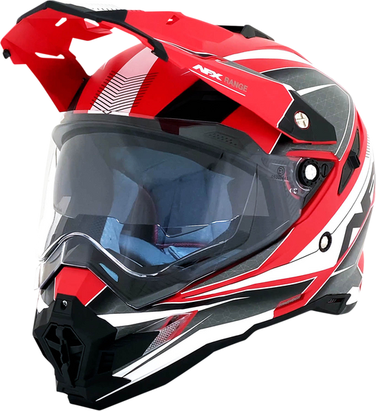 Bill's Exhausts AFX FX-41 helmet in matte red, large size, with sleek aerodynamic design and clear visor.