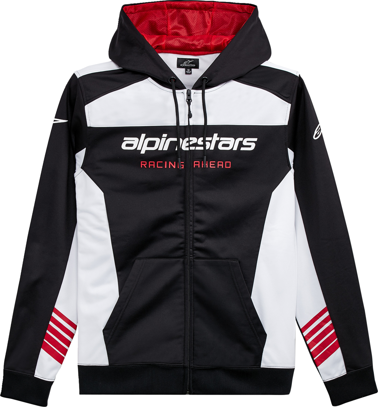Alpinestars Session LXE fleece hoodie in black and white, 2XL, featuring a soft fleece fabric and casual hooded design.