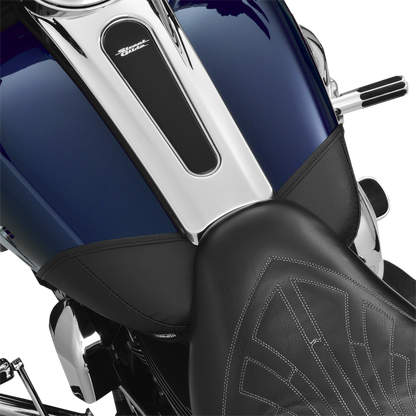 Bill's Exhausts Show Chrome Mini Bra Gas Tank engine cover for FLH HD90-014BK motorcycle model, shiny chrome finish, detailed design