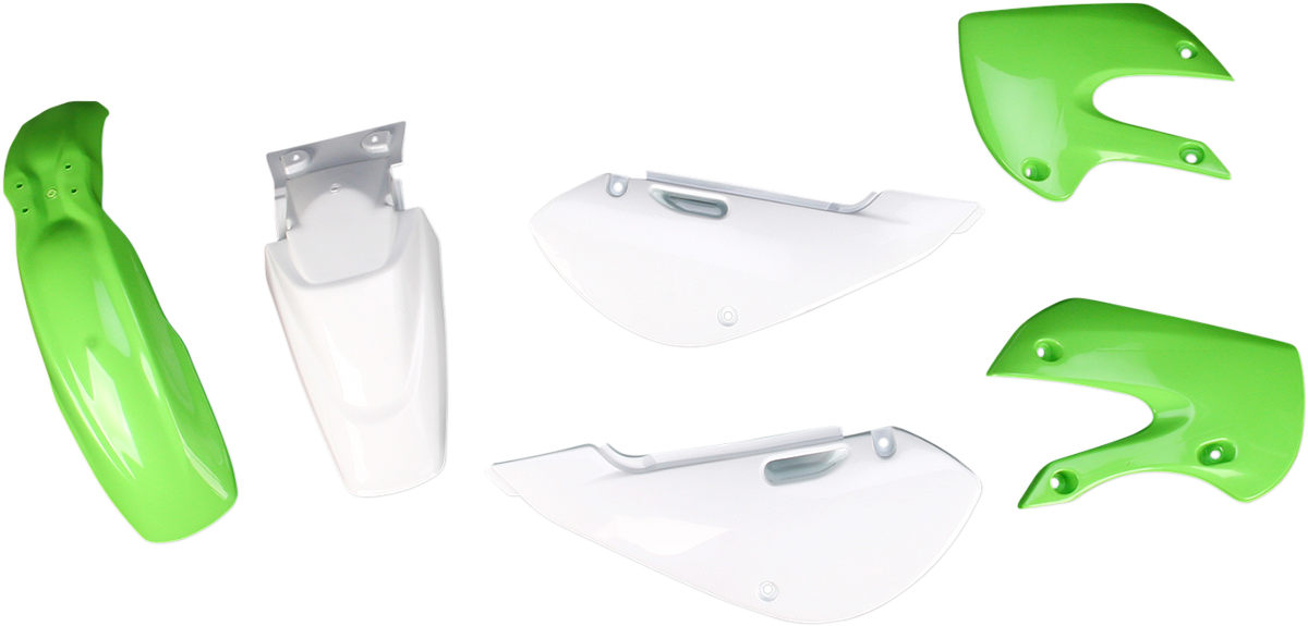 A close-up of the ACERBIS standard replacement body kit for OEM 2041073914, showing smooth, durable body panels in a natural finish.