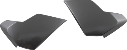 Silver Jewel ICON Airflite™ side plates for helmets, featuring a sleek design and brand-specific detailing.