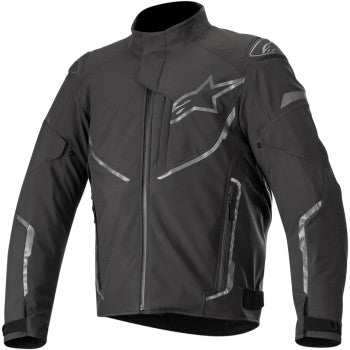 Anthracite Alpinstars T-Fuse Sport Shell waterproof jacket in medium, shown with a full front view and zipper details.