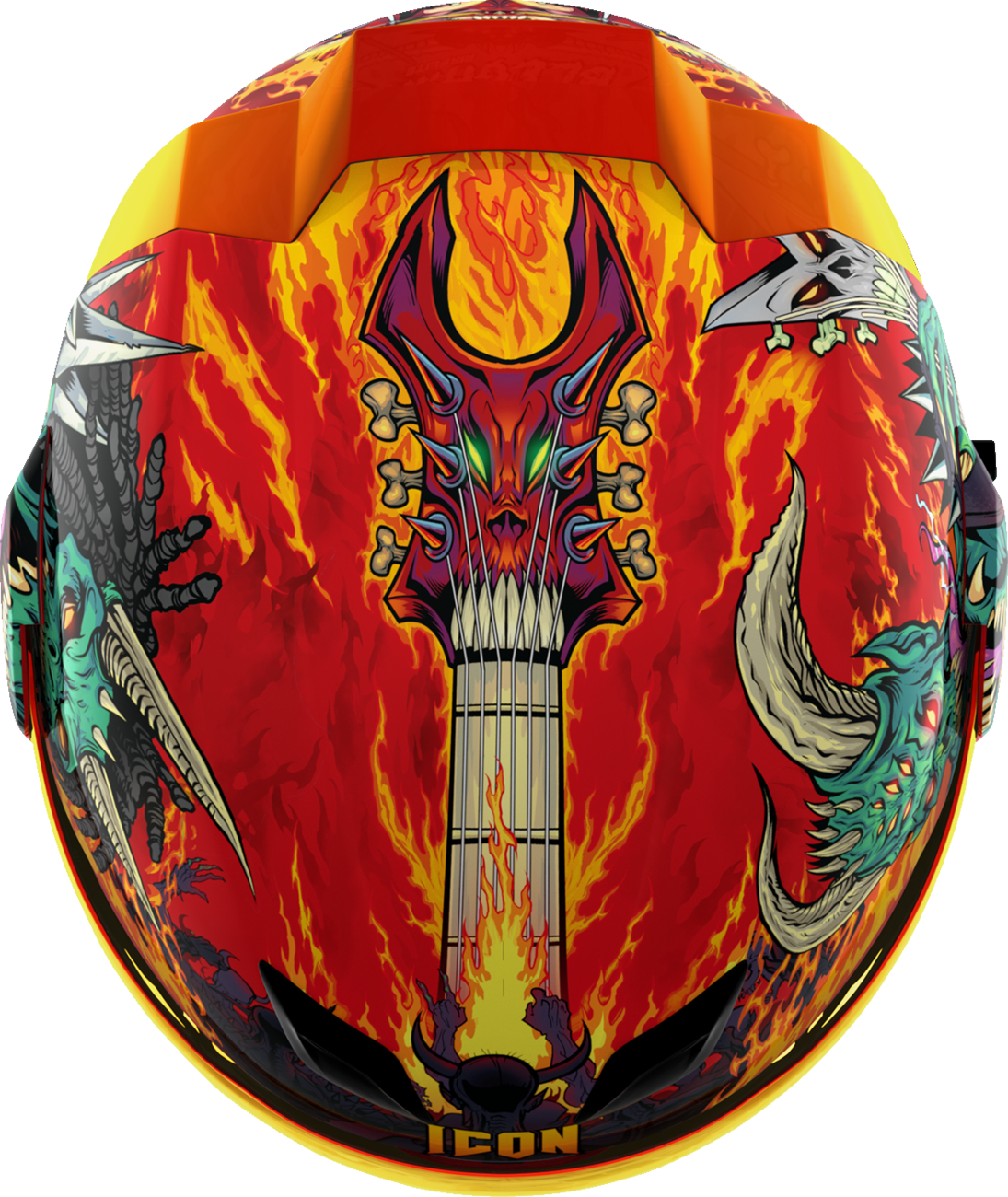 Red ICON Airflite™ helmet with MIPS® safety technology, medium size, featuring sleek aerodynamic design and bold graphics.