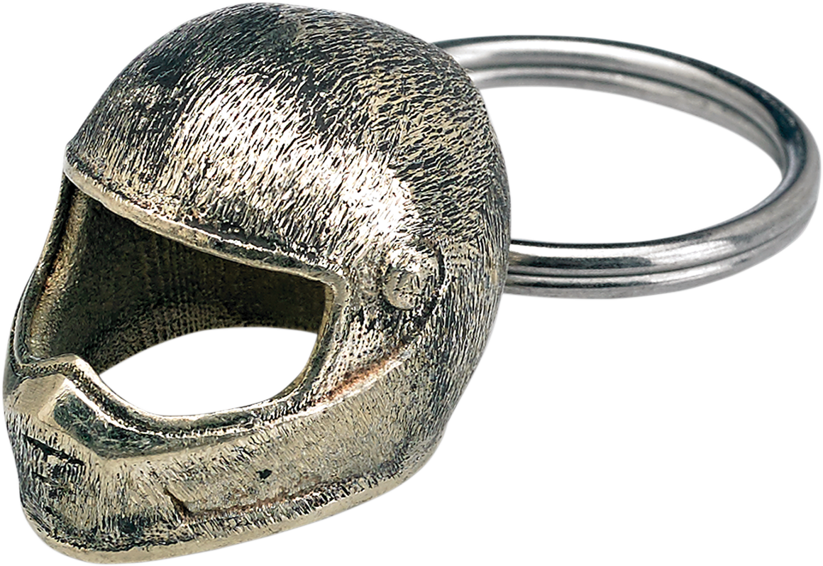 Bill's Exhausts Biltwell key fob featuring Splitter Helmet design, with detailed logo and textured surface.