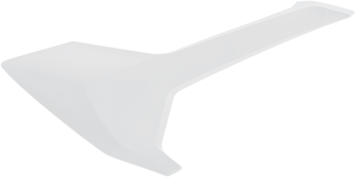White Acerbis side panels for motorcycle body, featuring sleek design and precise fit, suitable for custom or replacement use.