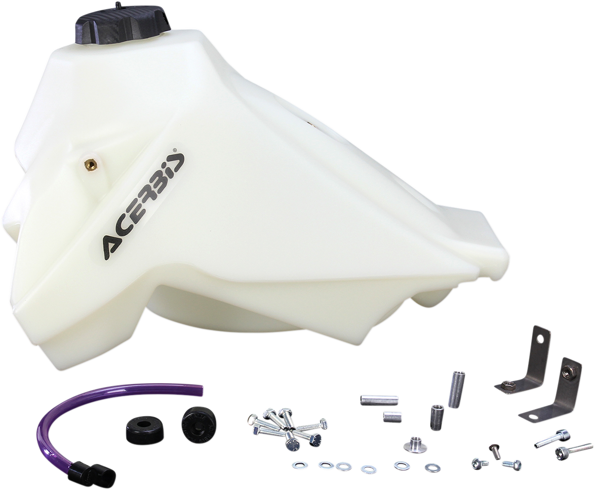 Acerbis Honda gas tank in natural finish, 3.1-gallon capacity, designed for motorcycle body replacement