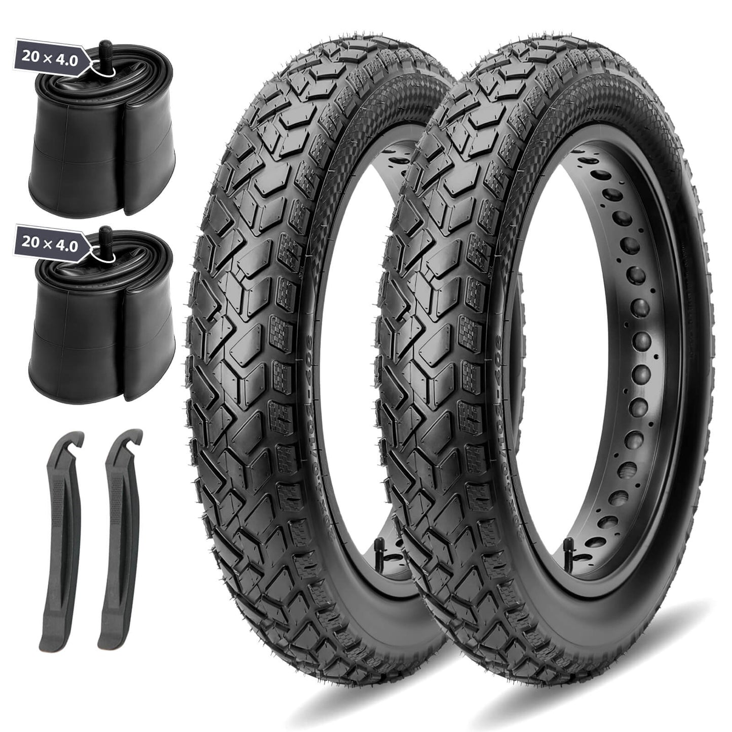 Hycline R4FT e-bike and fat bike tire with rugged tread for off-road cycling, shown mounted on a bike wheel.