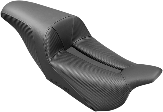 Bill's Exhausts SADDLEMEN Kraus Moto Pro Series 2-up motorcycle seat for Harley FL models 2018-2022, black and sleek design