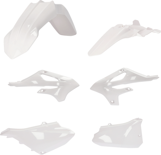ACERBIS White YZ85 2022-2023 standard replacement body kit, includes motorcycle body panels, designed for Yamaha YZ85 dirt bike.