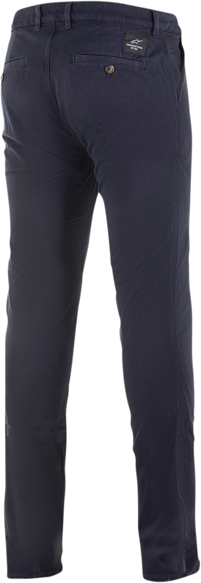 Alpinestars Motochino v2 motorcycle pants in blue, US size 36, EU size 52, featuring protective design and durable fabric.