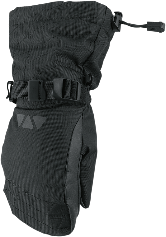 Black Bill's Exhausts Women's Pivot Mittens in large size, showing the insulated design and secure wrist closures.
