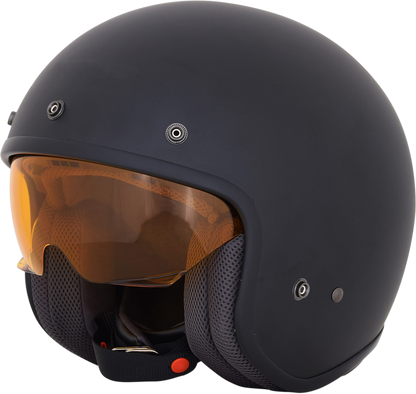 Matte black AFX FX-142 helmet in XS size, showing sleek design and matte finish, ideal for motorcycle riding safety and style.