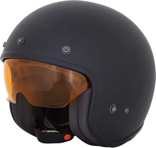 Matte black AFX FX-142 helmet in XS size, showing sleek design and matte finish, ideal for motorcycle riding safety and style.