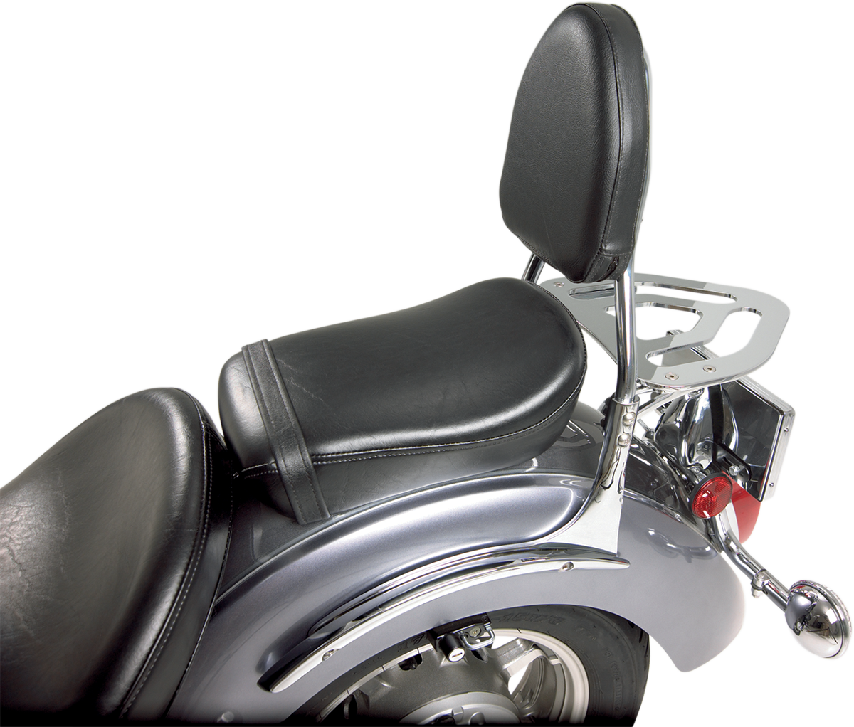 Chrome sissy bar kit for engine, showing polished metal finish and mounting hardware for Bill's Exhausts Show Chrome Sissy Bar Kit 63-612