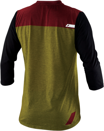 Bill's Exhausts 100% Airmatic Jersey with 3/4 sleeves in olive color, medium size, featuring a comfortable, stylish design.