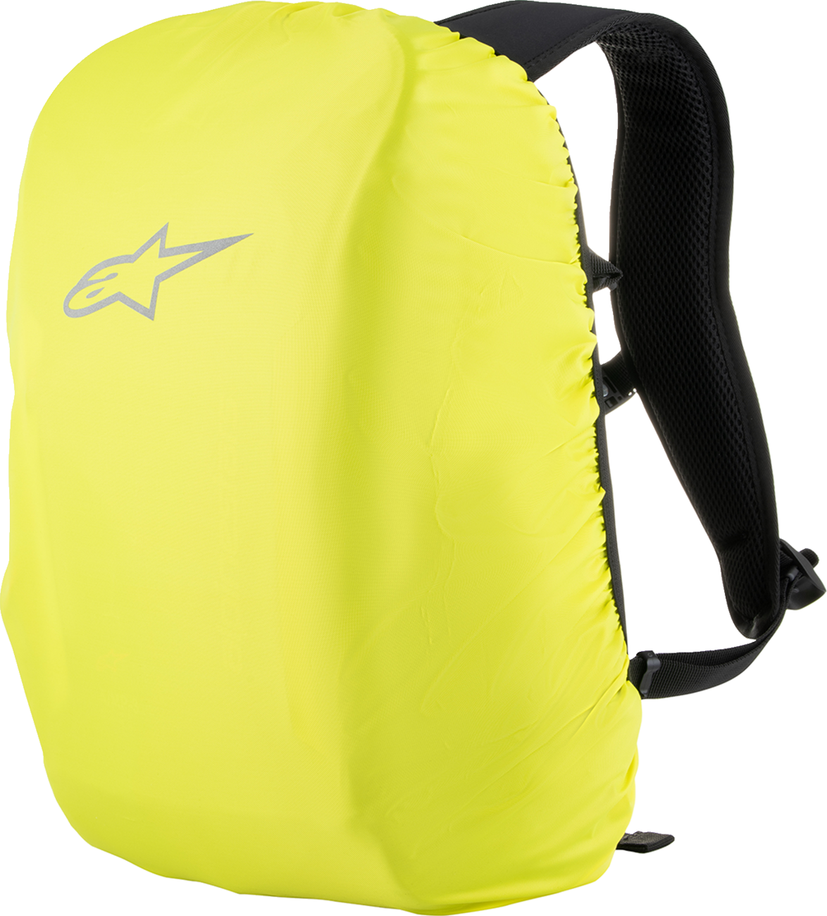 Black Alpinestars Amp-3 backpack featuring multiple compartments and adjustable straps, designed for durability and style.