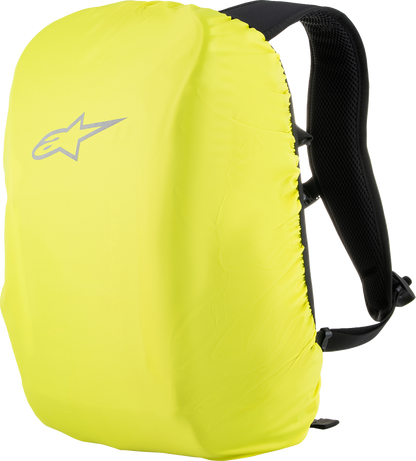 Black Alpinestars Amp-3 backpack featuring multiple compartments and adjustable straps, designed for durability and style.